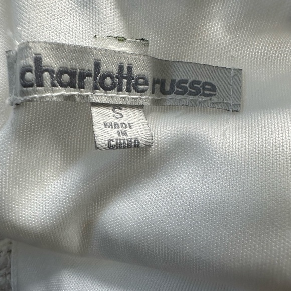 ❤️ Charlotte Russe Ladies Lace One Piece Romper White and Blue Small - Picture 2 of 7